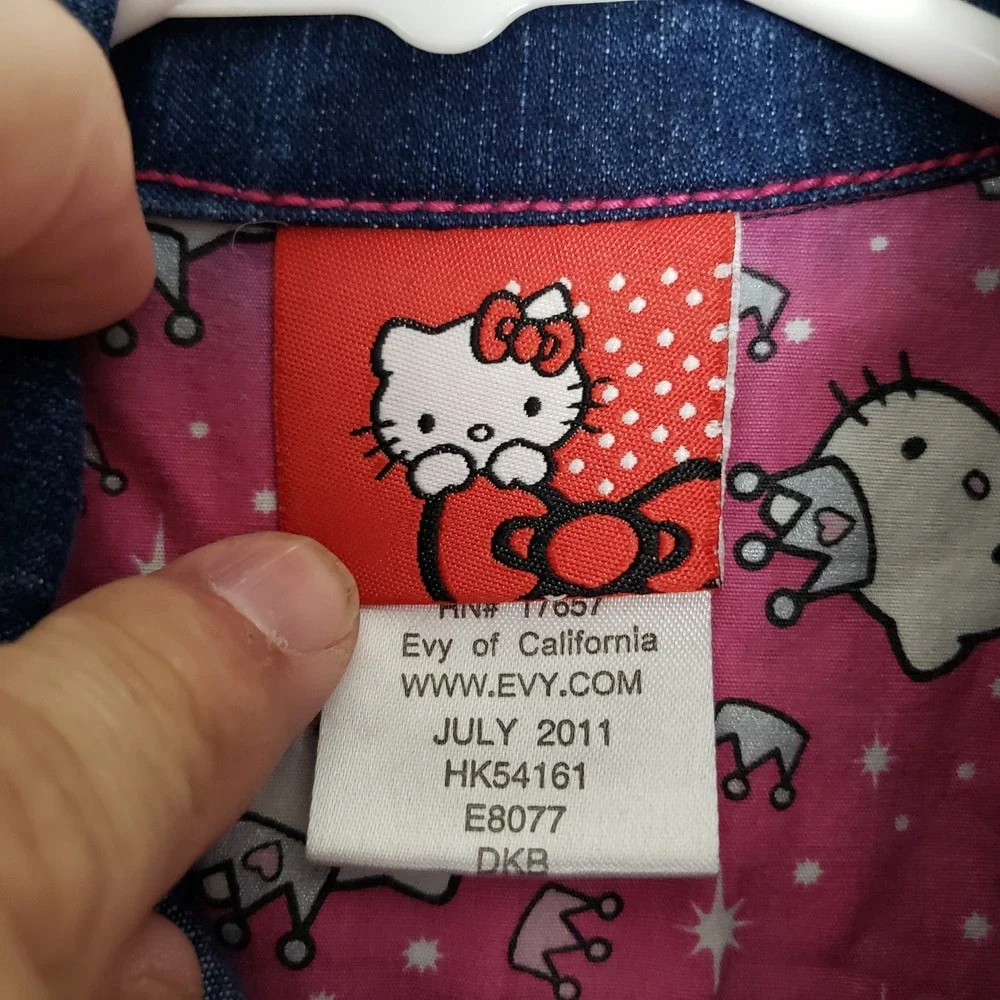 Sanrio Hello Kitty‎ Kids Size 5 Bedazzled Jean Jacket Retro Anime Gamer Girl